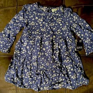 Okie Dokie navy floral dress 12 months